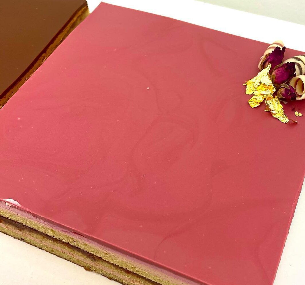 Raspberry Opera Cake