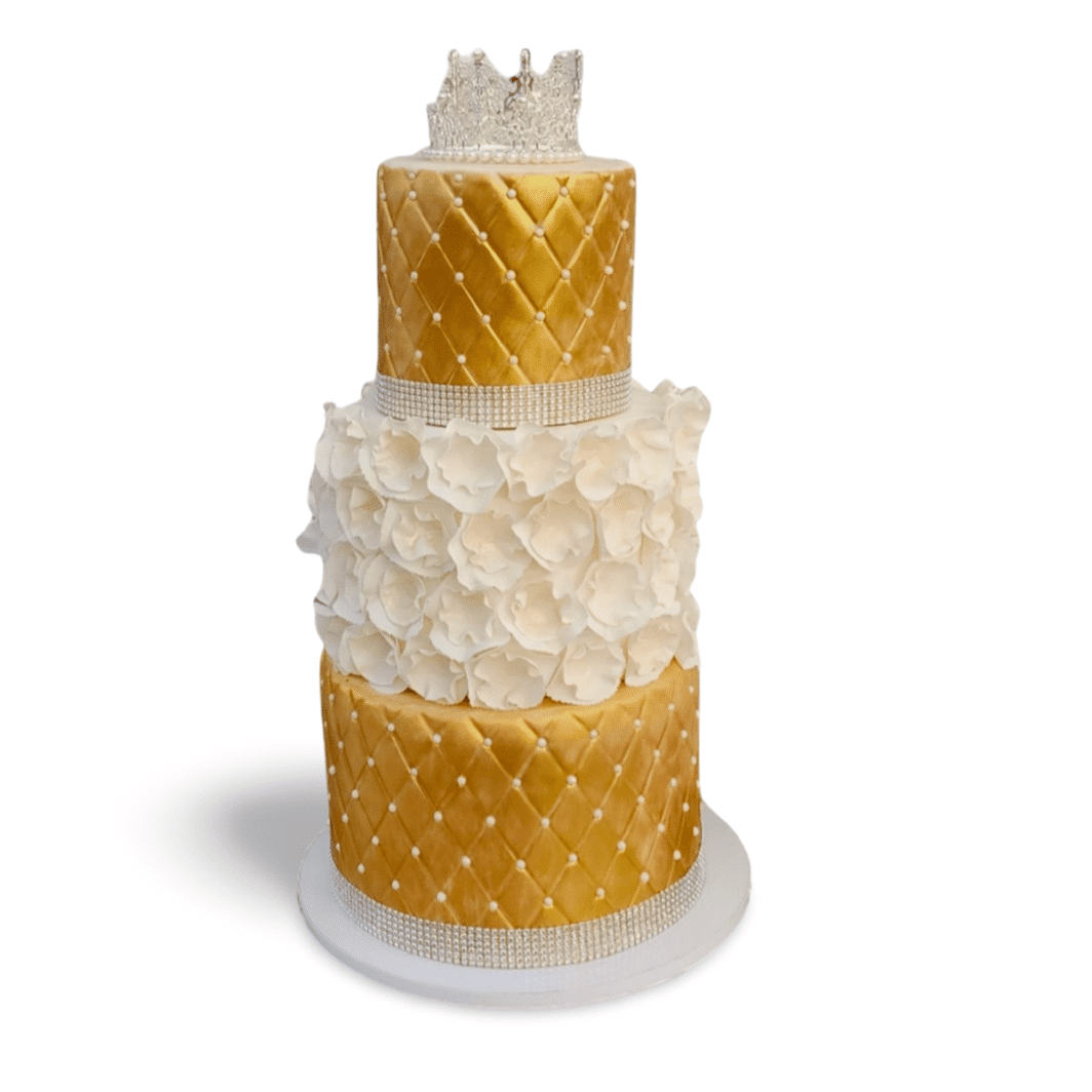 Champagne glitter stacked cake